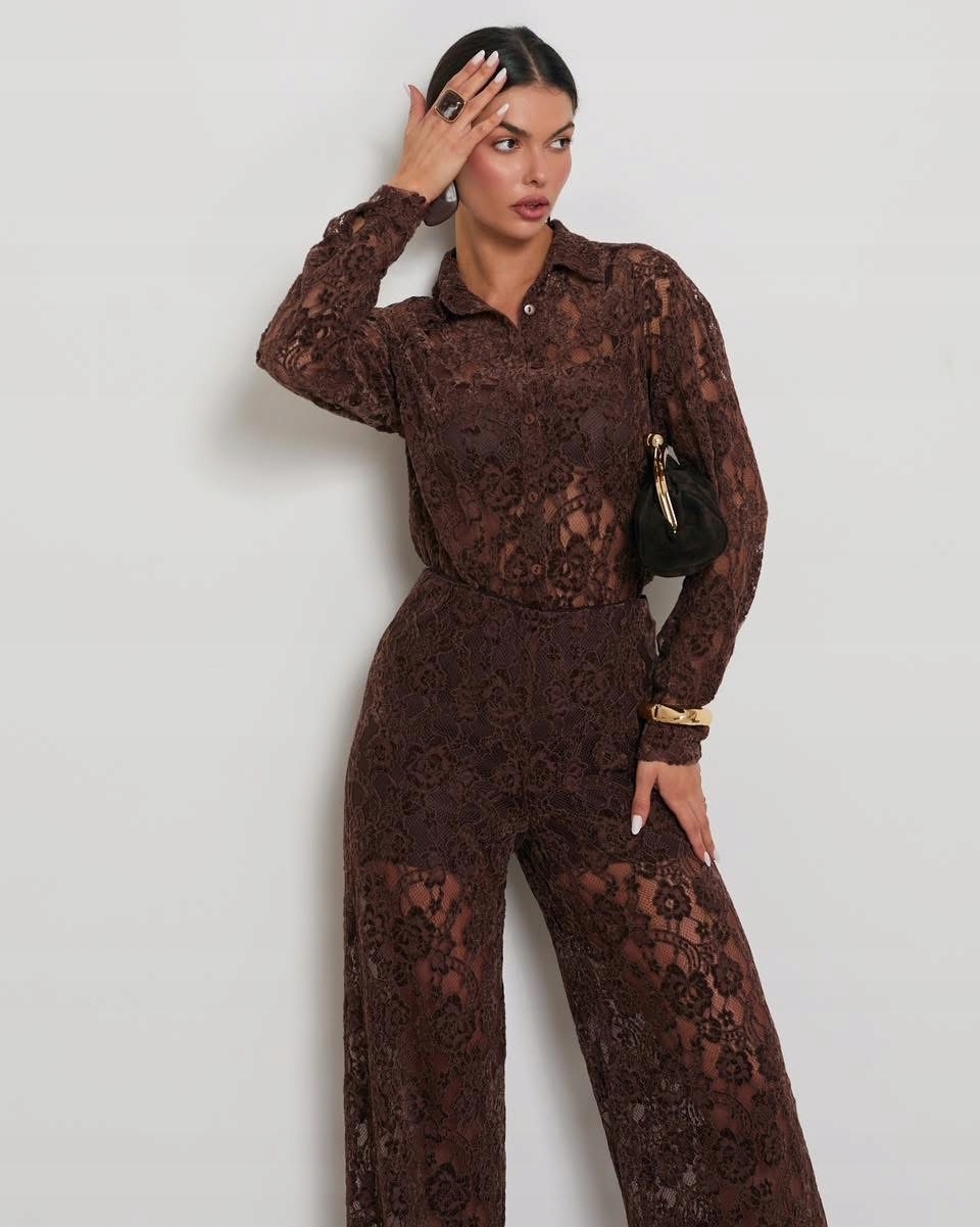 Dámské krajkové body hnědé barvy, Polský Výrobce velikost S