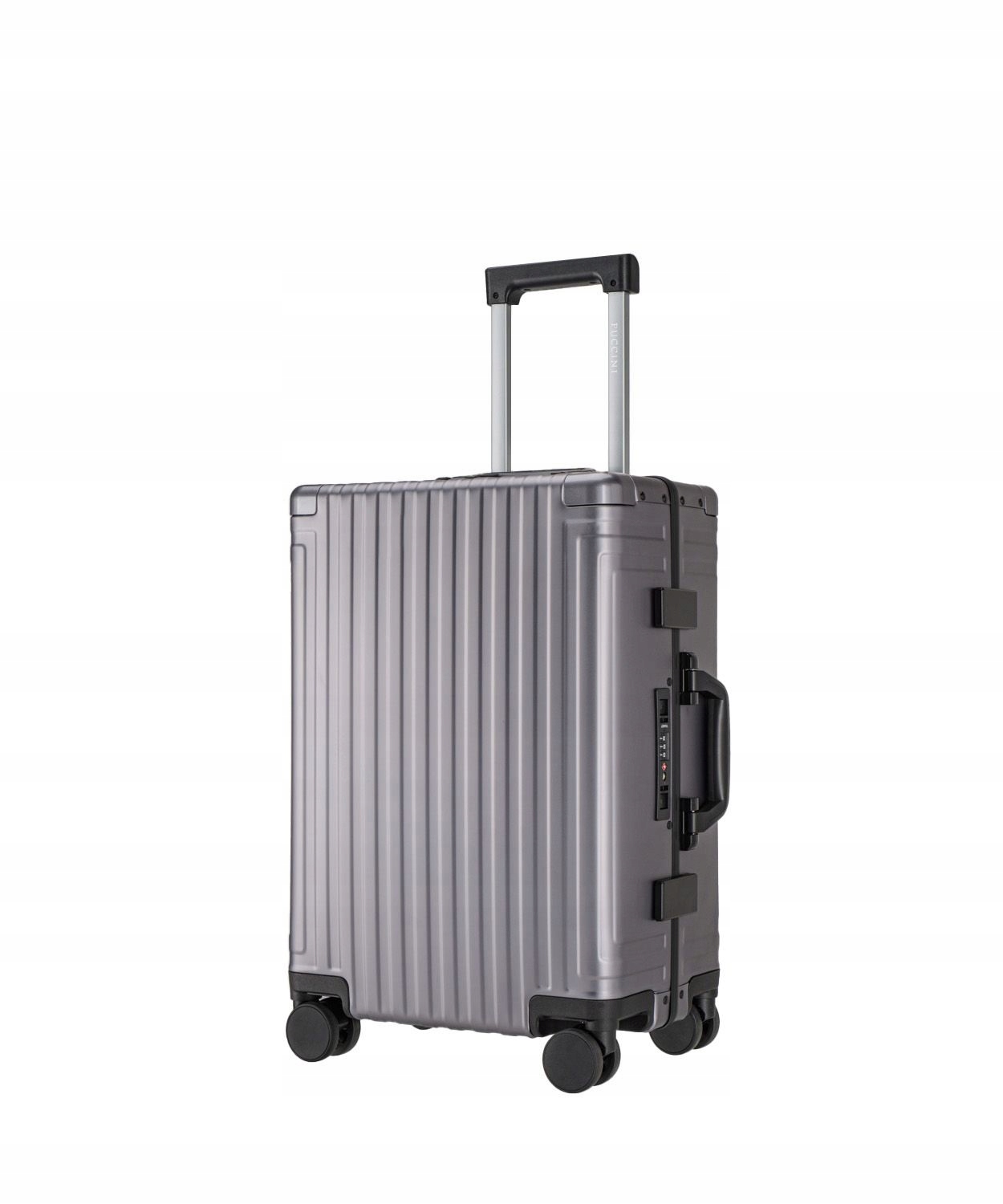 Walizka Kabinowa Podróżna Aluminiowa Na Kółkach Puccini Srebrna AL01C-8