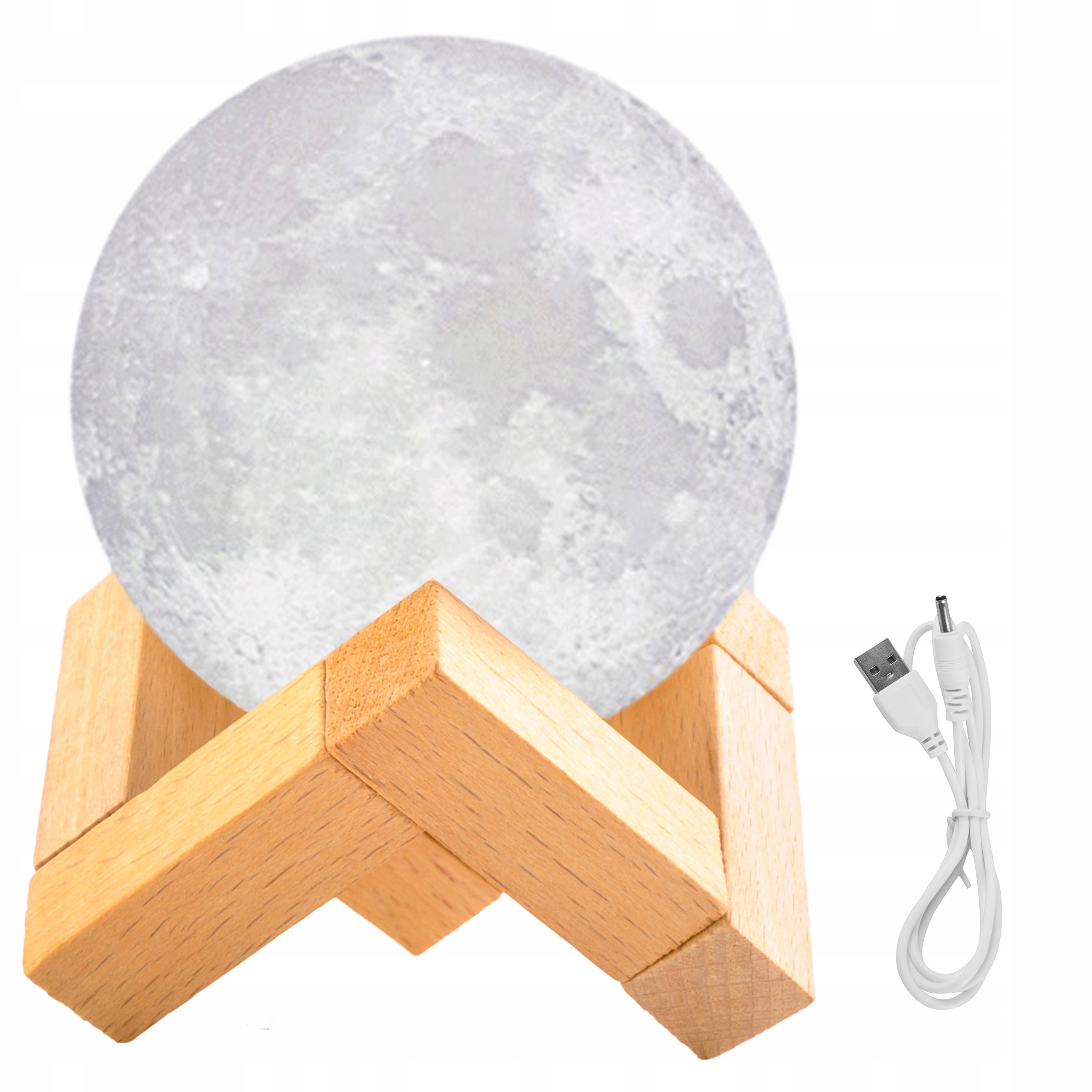Świecący Księżyc 3D Lampka Nocna Lampa Moon Light Zasilanie akumulatorowe