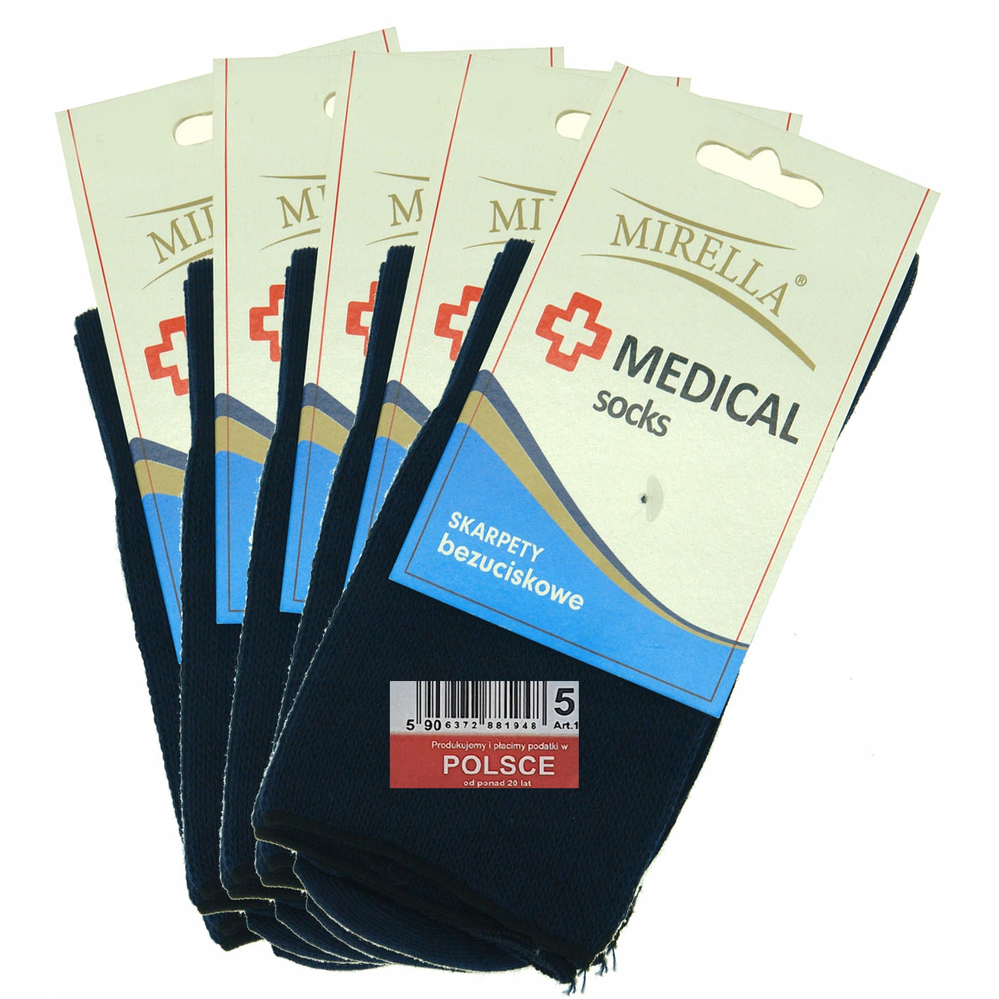 

Skarpety zdrowotne Medical 41-43 Granat 5-pak