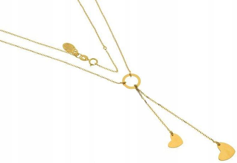 Stříbrný pozlacený náhrdelník 925 s kroužkem a srdíčka je ideální jako dárek