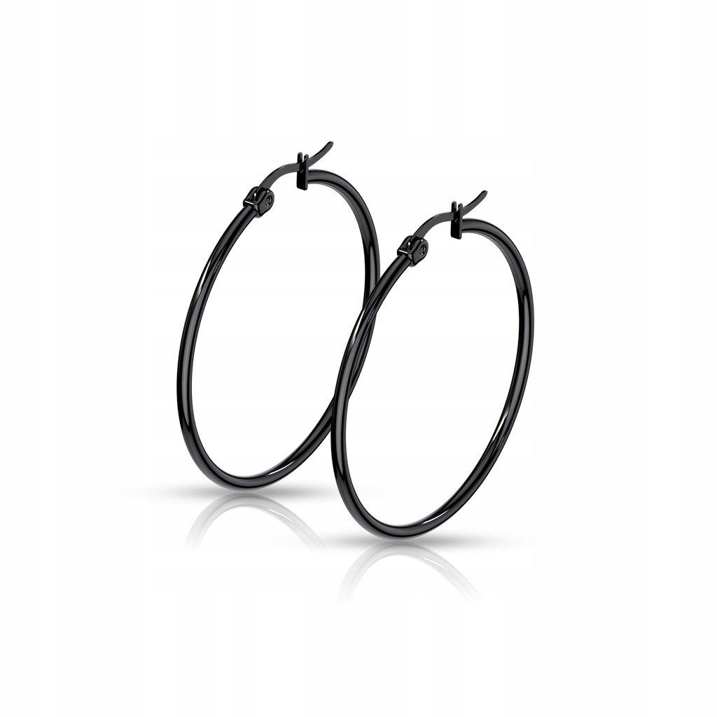 

SS316L Bk Kolczyki do uszu hoop koła 40mm Czarne