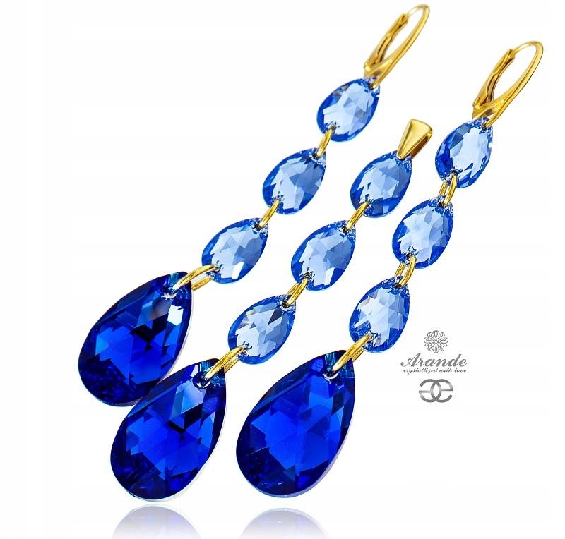 Krystaly Komplet Blue Gloss Zlaté Stříbro