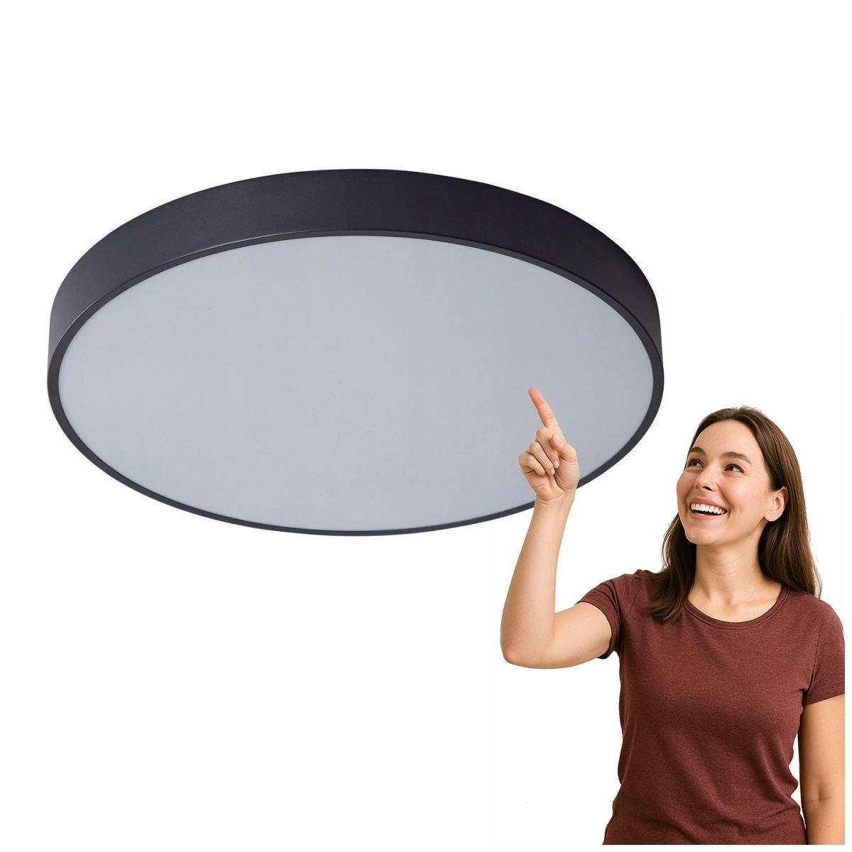 Moderný Stropné Svietidlo Orbital čierny Led 60 cm do obývacej izby Italux