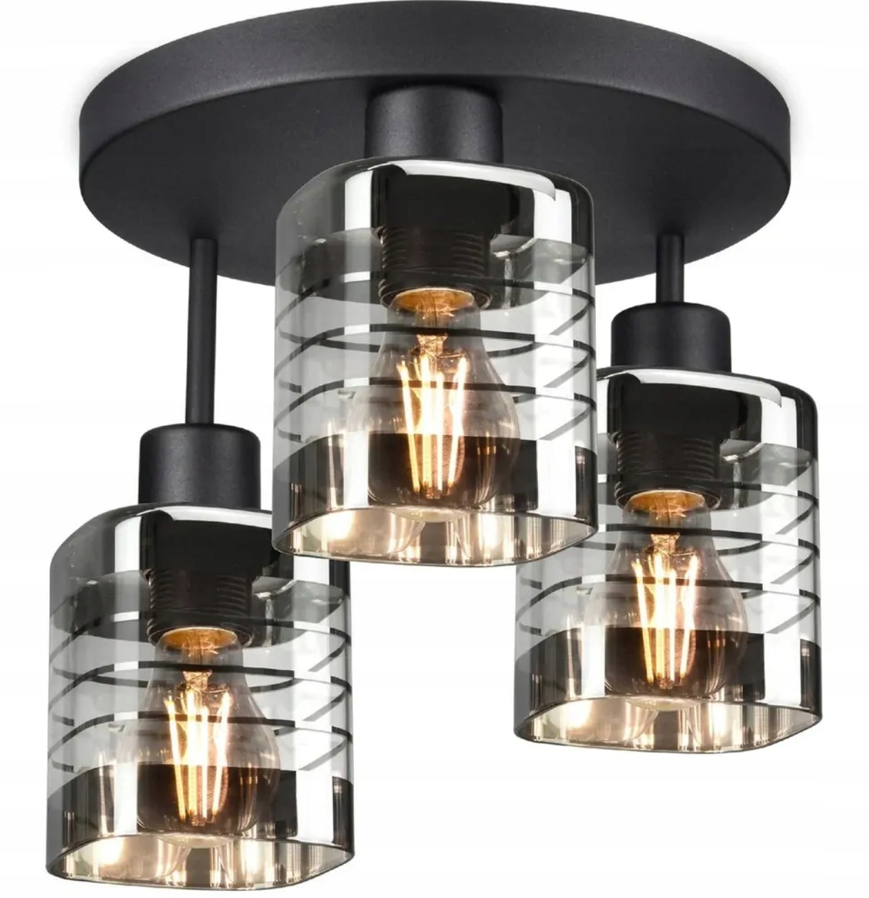 Lampa Sufitowa Zwisająca Lampa Wisząca Żyrandol Na 3 Żarówki Industrialna