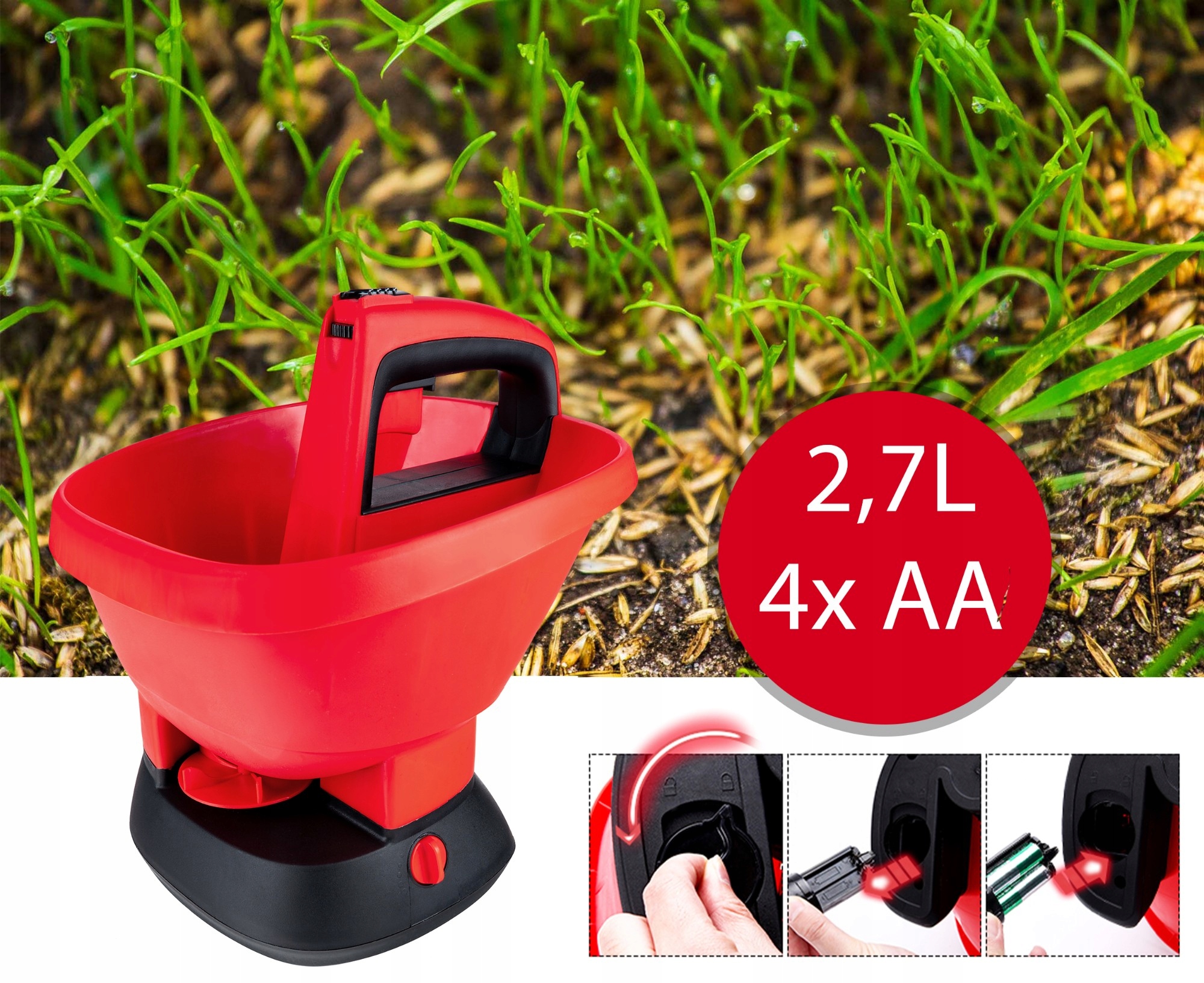 SIEWNIK Automatyczny OGRODOWY ROZSIEWACZ NAWOZU NASION Na BATERIE EAN (GTIN) 5904100211302