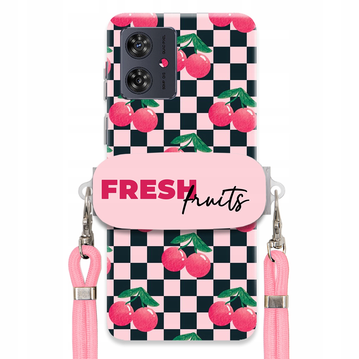 Pouzdro pro Motorola G54 5G Crossbody vodítko držák na šachovnici Fresh Fruits