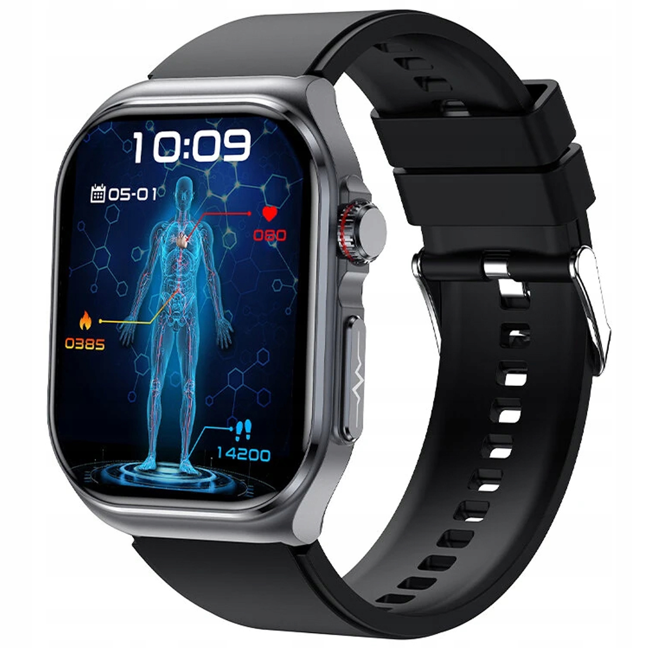 Smartwatch Diaway Smartband ET585 Menu Pl Zdrowie Funkcje czarny