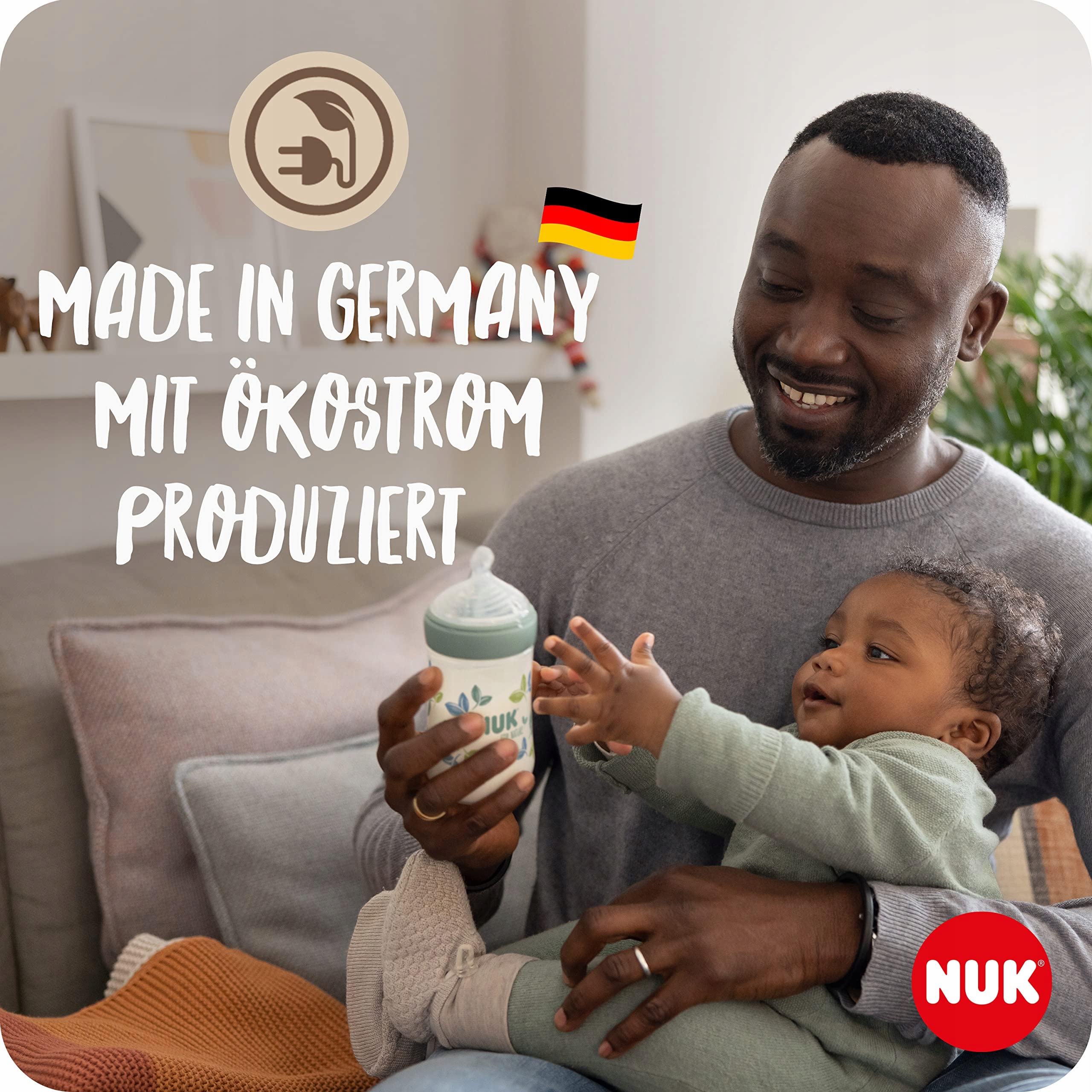 NUK Dla Natury Butelka Antykolkowa Silikonowa 260ml Zielona BPA Free — miniatura 6