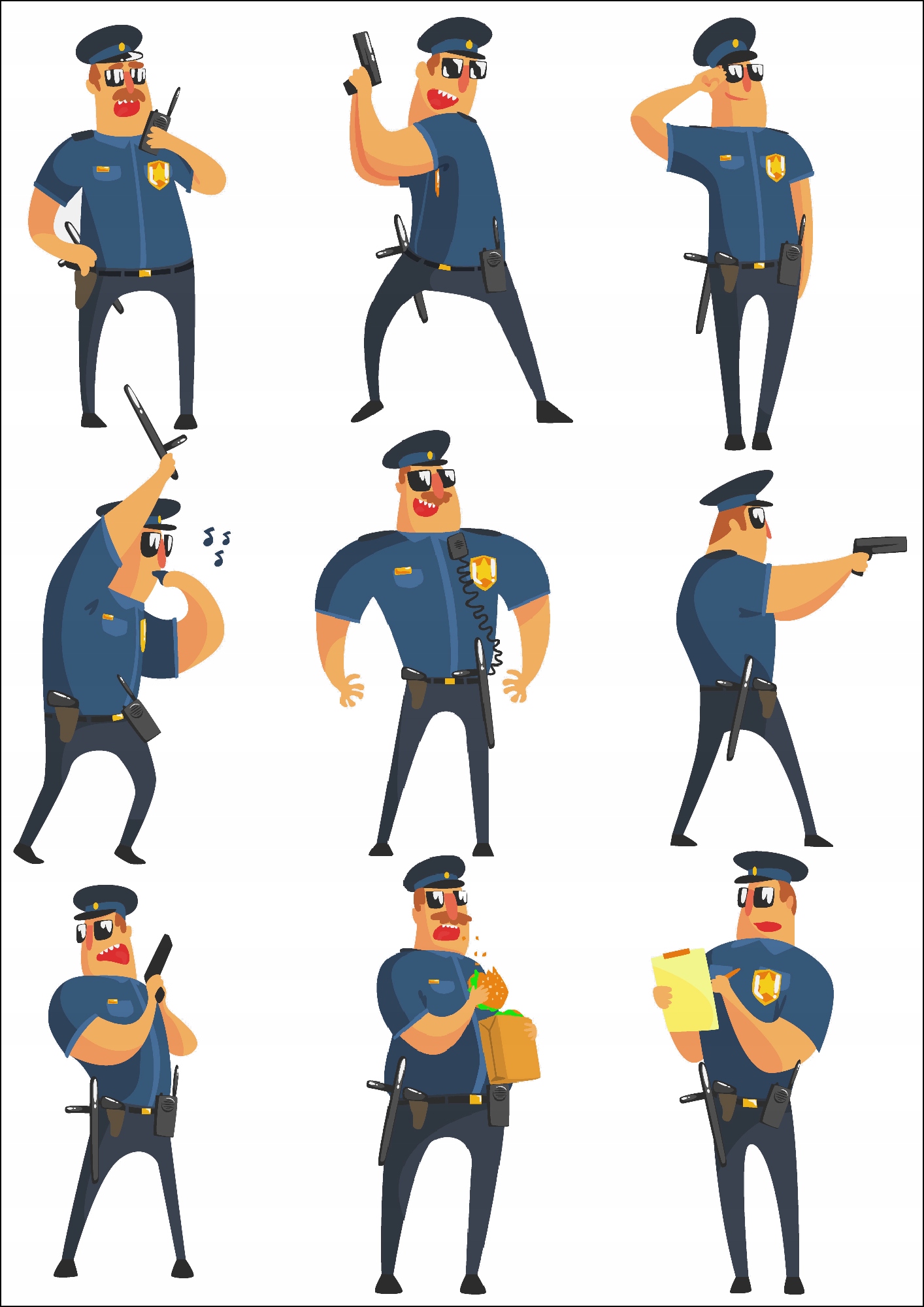 

PK15CM Tatuaże tymczasowe Policjanci zmywalne