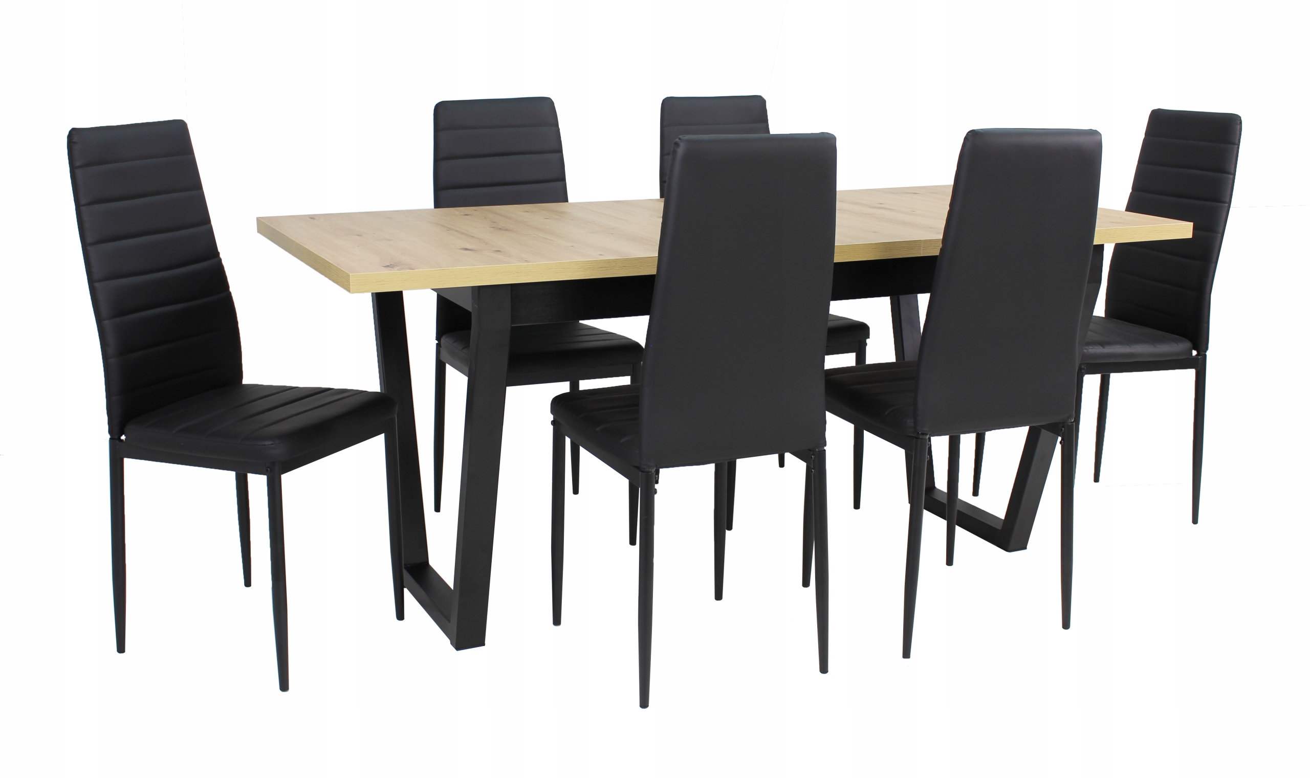Stół rozkładany DĄB ARTISAN 80x140/180 + 6 krzeseł