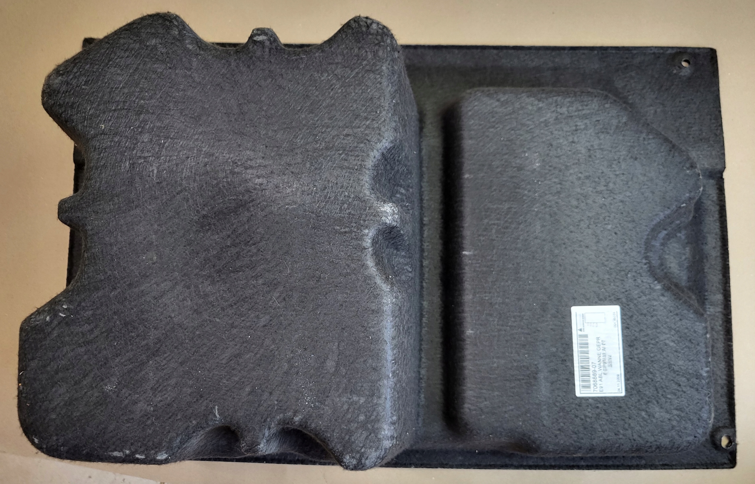 upholstery sump boot floor well passenger compartment BMW 3 E91 OE