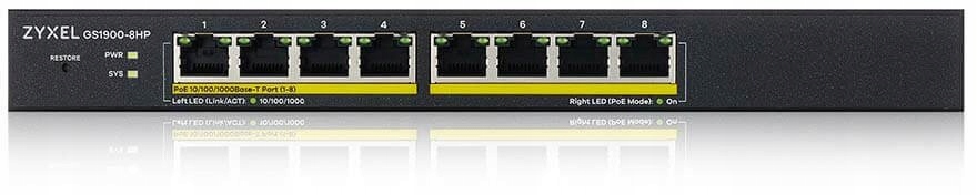 Switch Zyxel 8-portowy zarządzany PoE Gigabit Ethernet czarny