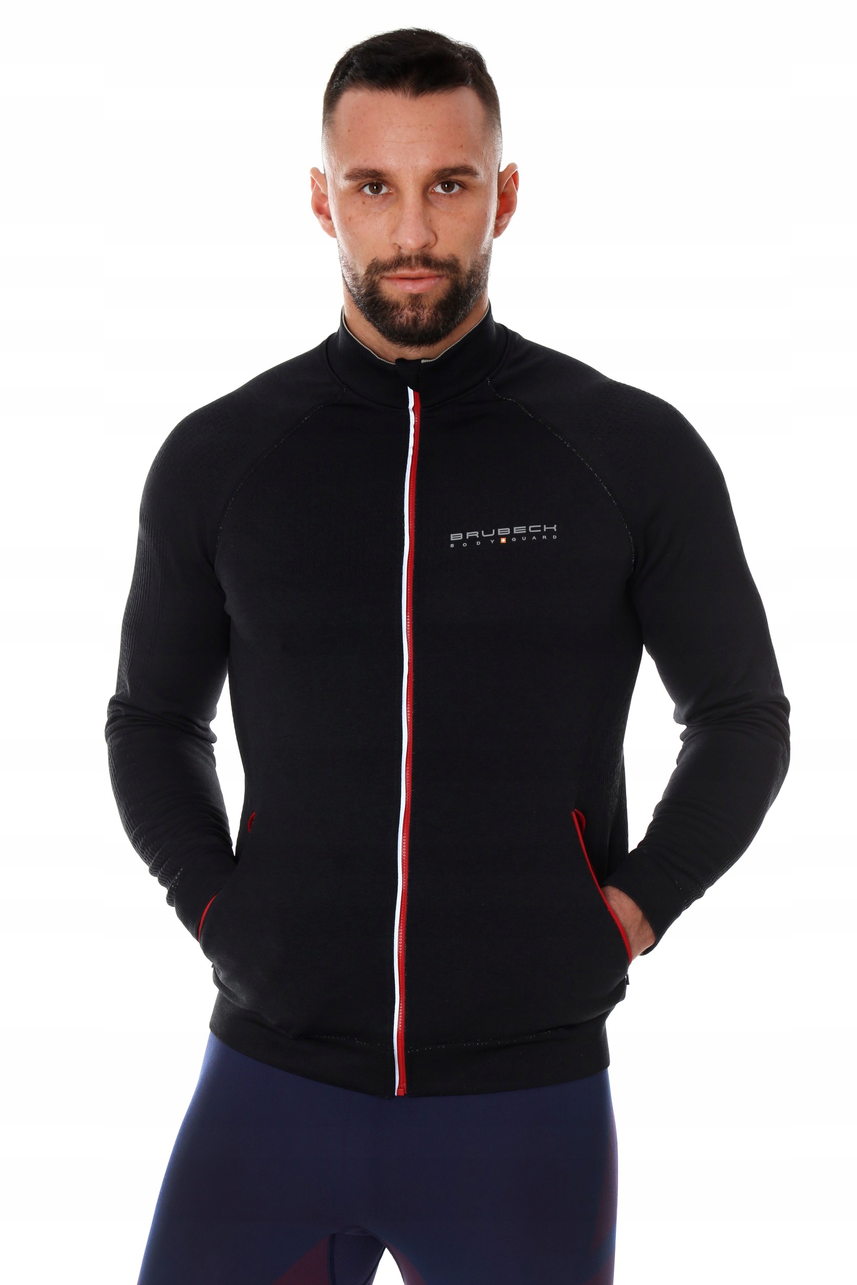 Termoaktynwa oddychająca bluza męska rozpinana ze stójką Brubeck Fusion XL Kod producenta LS14500