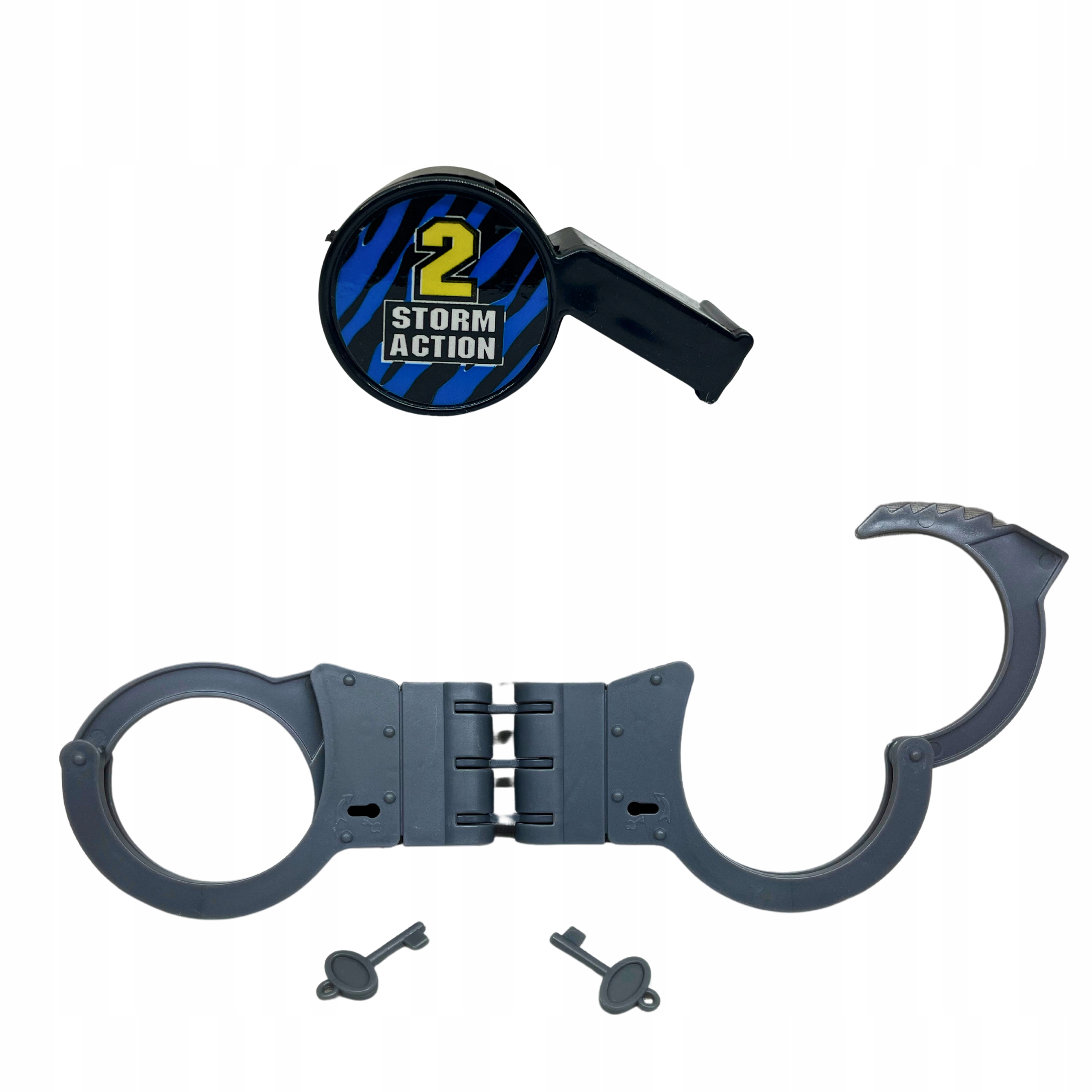 PISTOLET POLICYJNY DLA DZIECI STRÓJ POLICJANTA Z POLSKIMI KOMENDAMI ZESTAW Marka bez marki