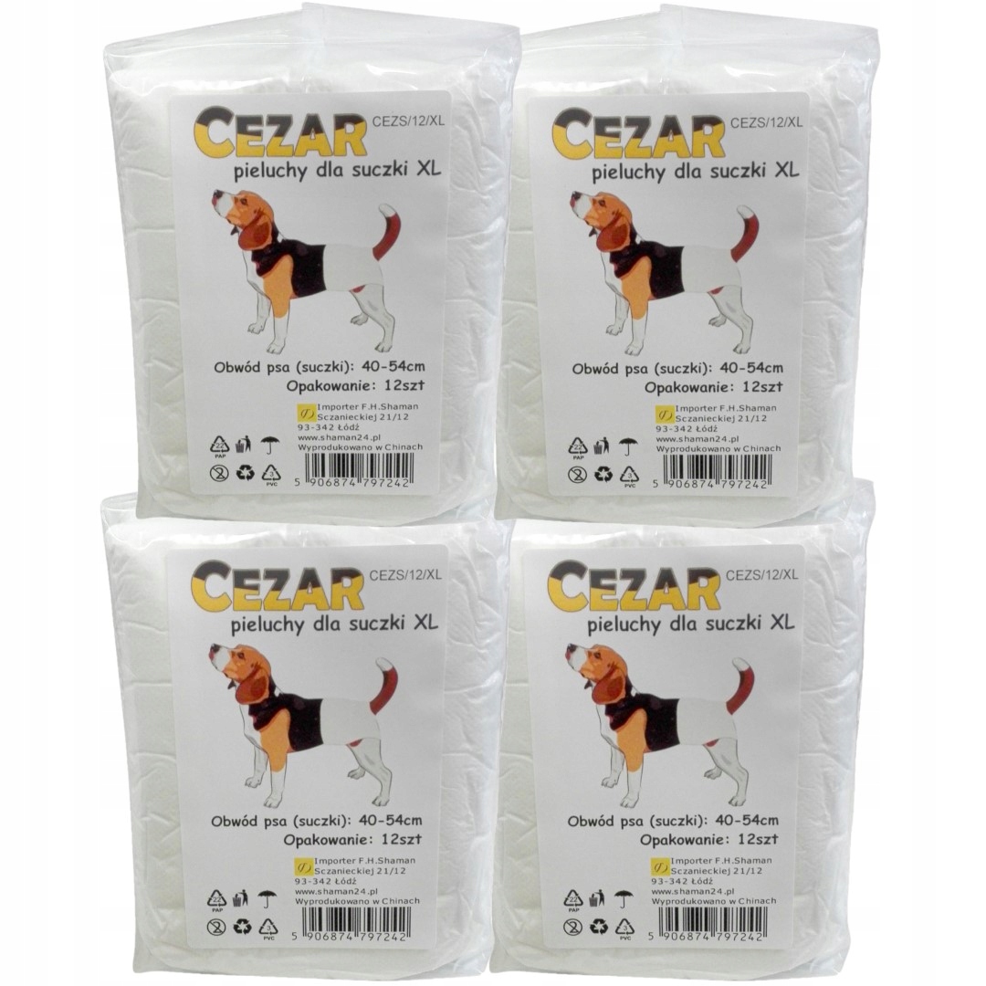 

Cezar Pieluchy pampersy dla psa suczki 48 XL 40-54