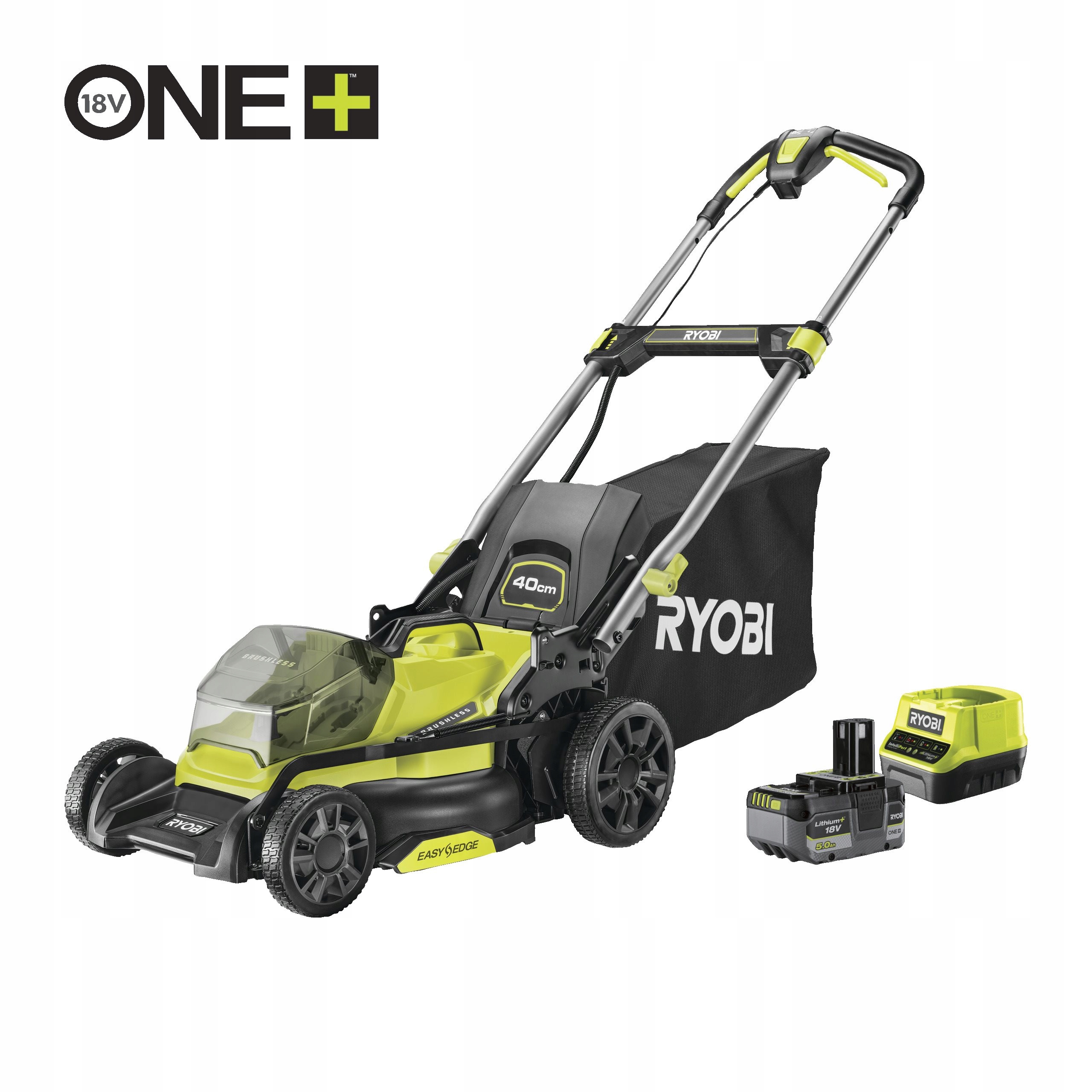 Ryobi RY18LMX40C-150 18V One+ Bezuhlíková kosačka na trávu záber 40cm 5,0Ah