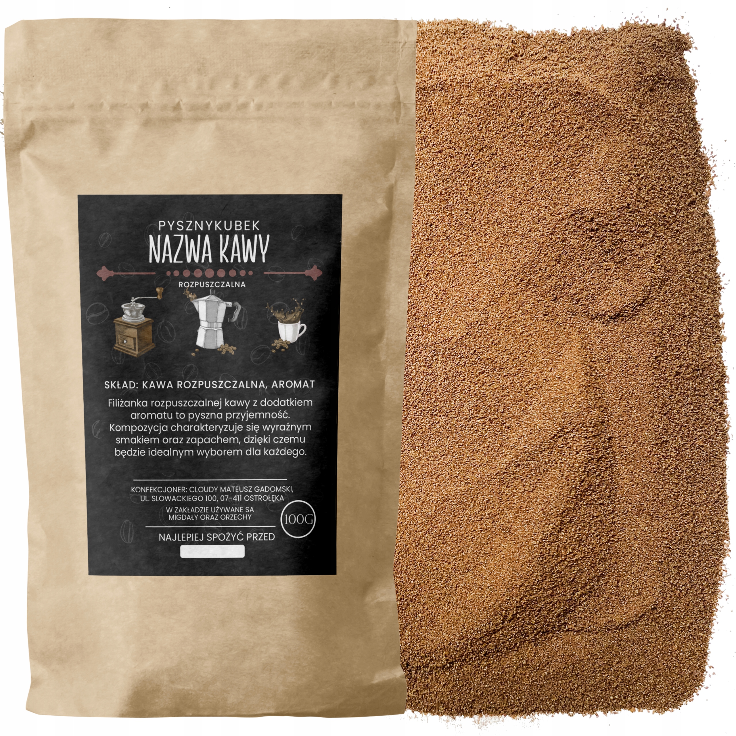 Kawa Rozpuszczalna klasyczna instant 1000G 1kg jakość