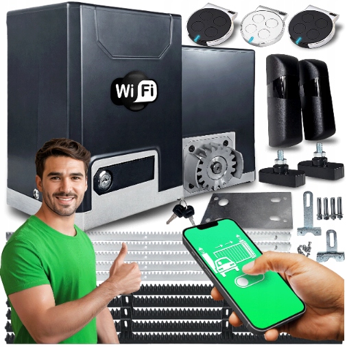 Set Pohon Pro Posuvnou Bránu 600 kg lišty ovladače Wifi Supla Automat