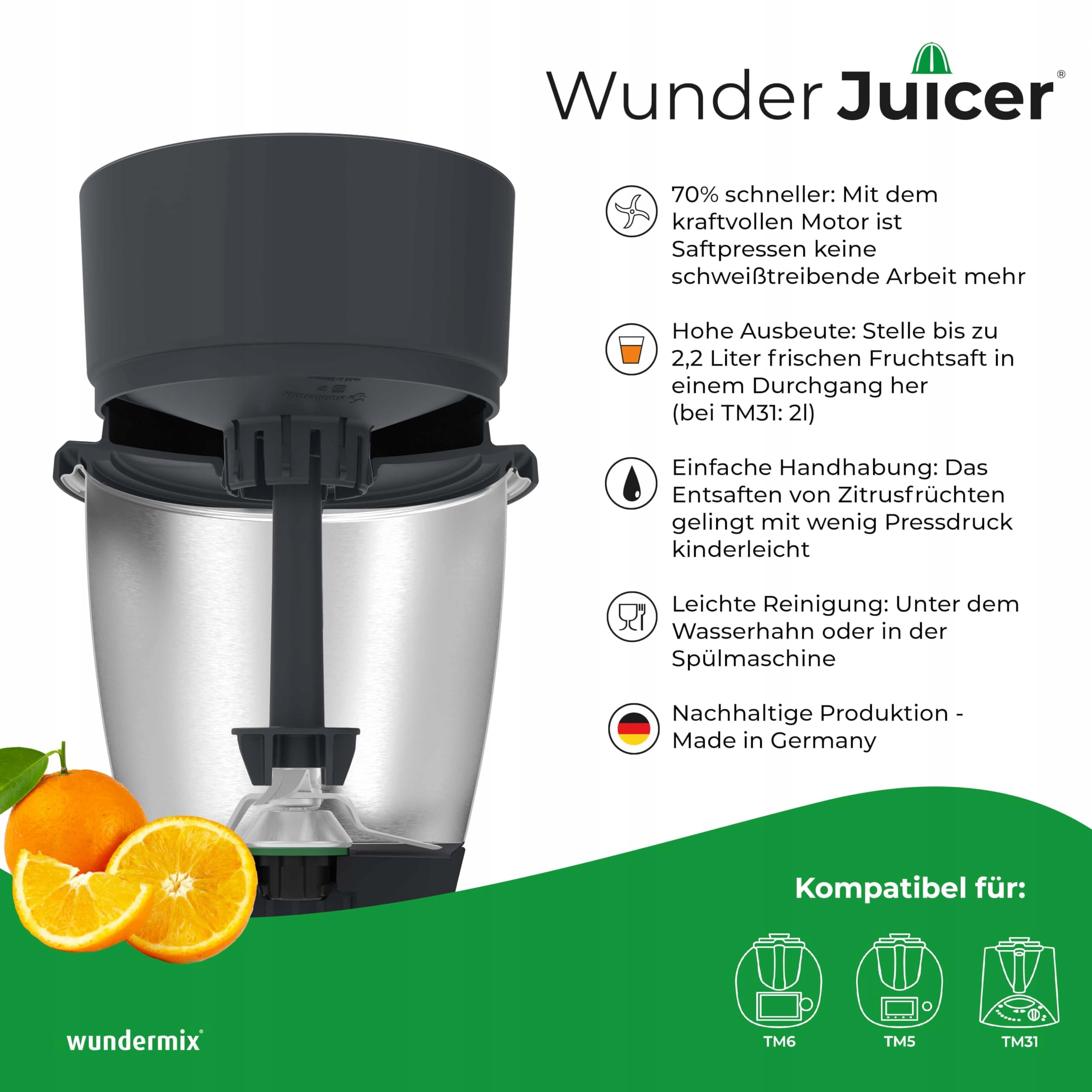 WUNDERMIX Wyciskarka Do Soków Do Thermomix TM6 TM5 TM31 Zitruspresse Niemcy — miniatura 2
