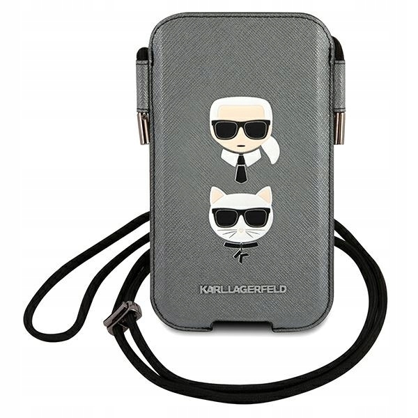 Karl Lagerfeld Kabelka KLHCP12MOPHKCG 6,1" šedá/šedá hardcase Saffiano Iko