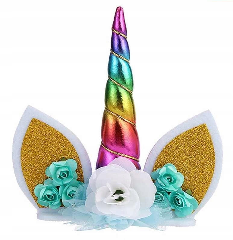 

Dekoracja na tort Jednorożec Tęczowy Unicorn stroi