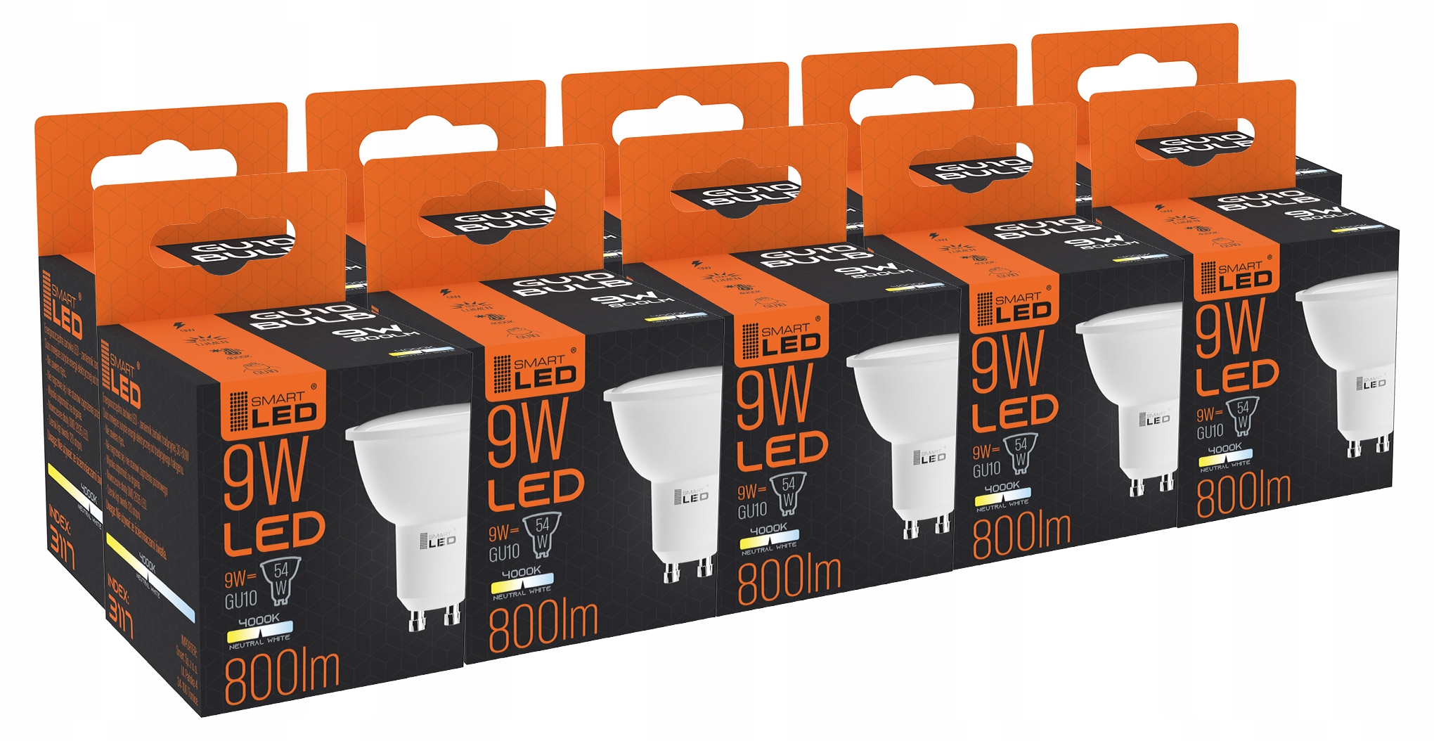 

Żarówka Led GU10 9W Neutralna Biała 4500K