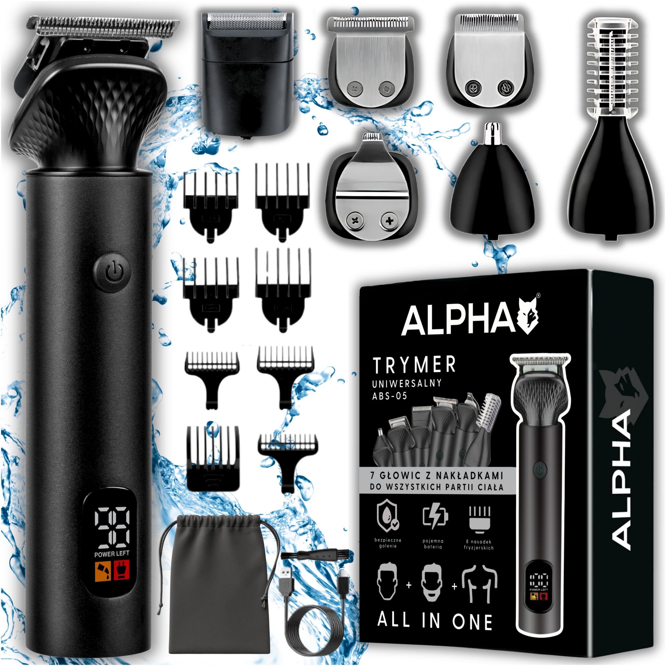 Maszynka Do Strzyżenia Włosów, Brody Trymer Do Nosa Golarka Alpha 7W1