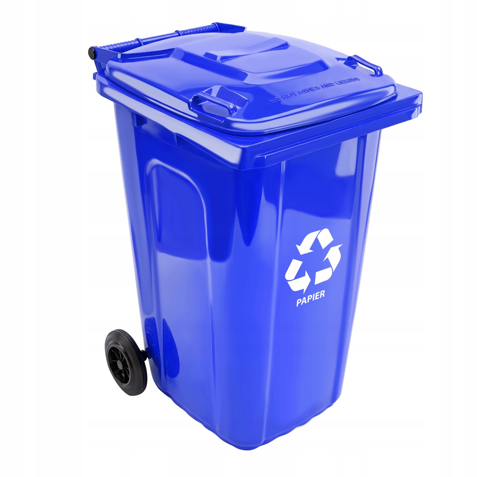 Kosz na śmieci 240L Papier niebieski pojemnik do segregacji z pokrywą
