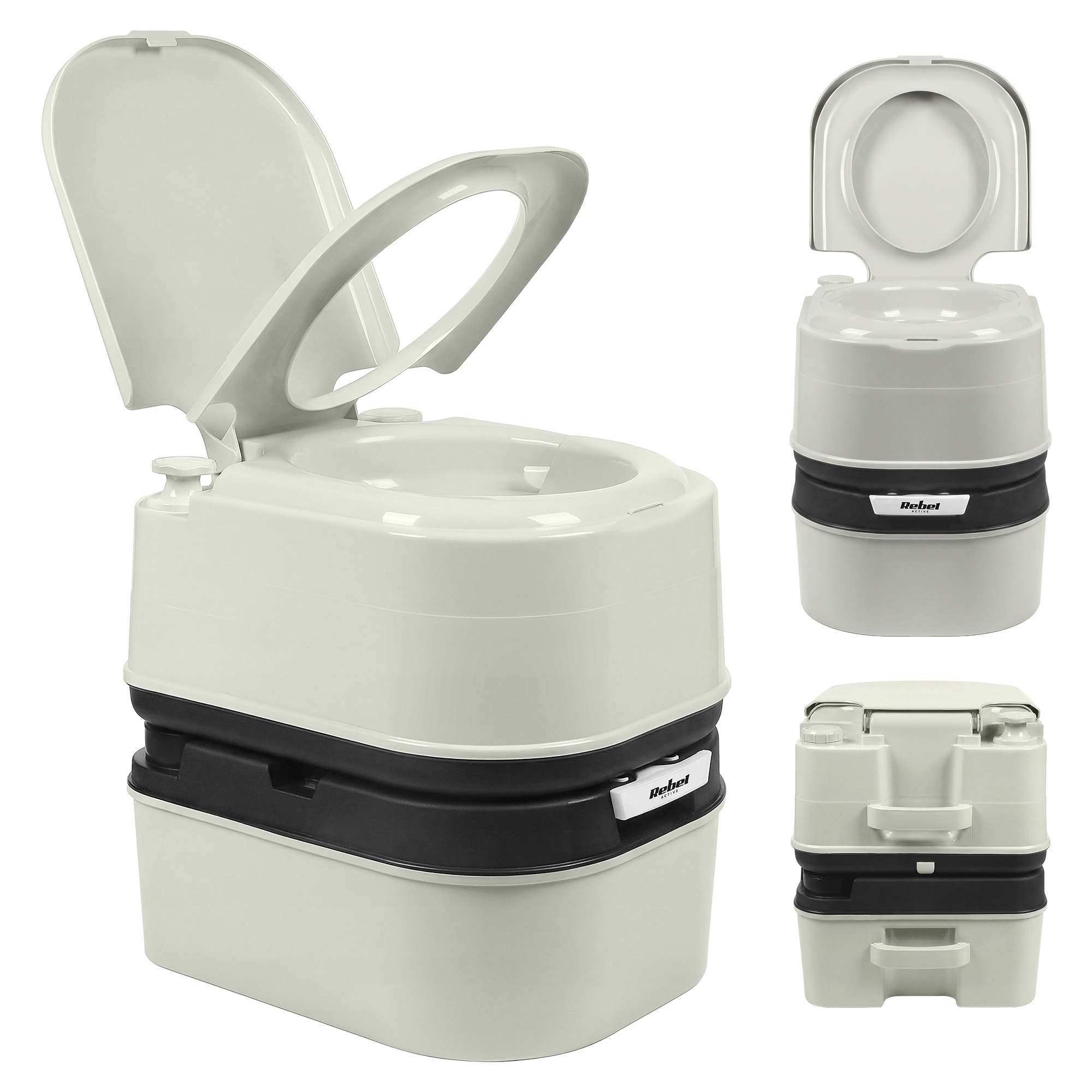 Toaleta turystyczna przenośna ze spłuczką mobilne Wc 24L/20L Rebel