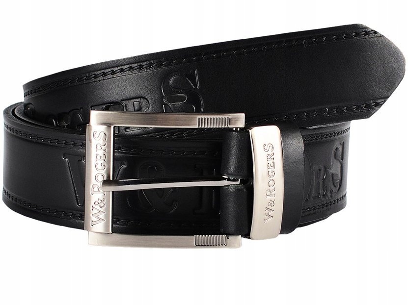 

80 Pasek Skórzany Wrogers Męski Czarny Duży