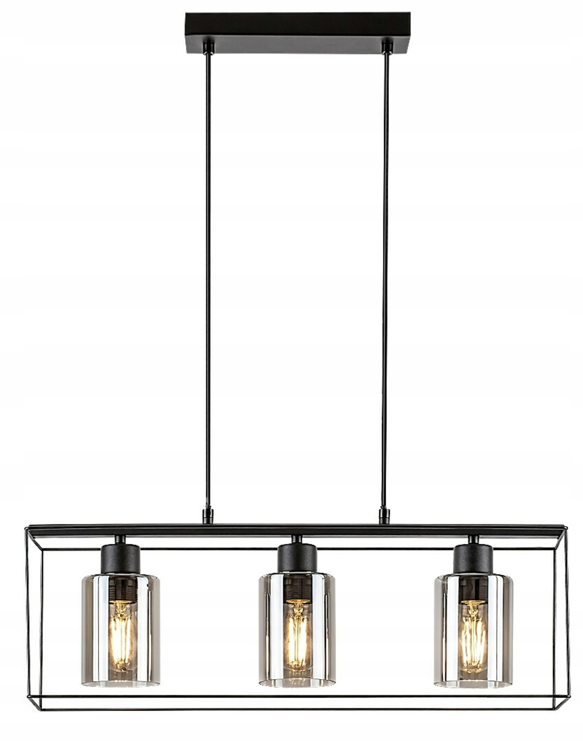 Rabalux Chadwick závesné svietidlo 3xE27 čierne/dymové sklo, 600 mm, 72033
