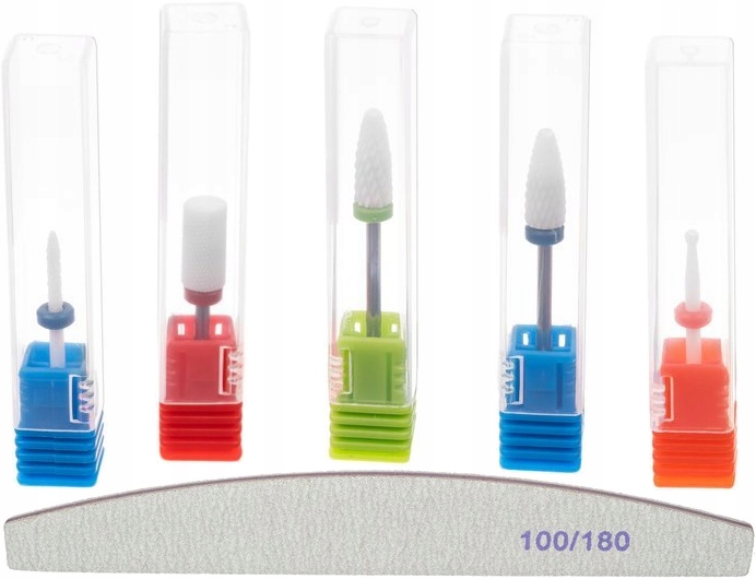 ZESTAW FREZÓW DO PAZNOKCI CERAMICZNE 5 + GRATIS