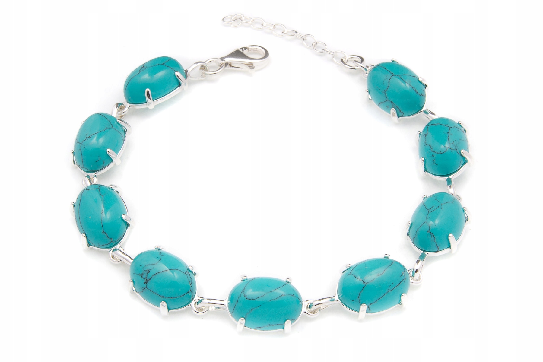 Krásný Stříbrný Náramek Tyrkysový Dárek