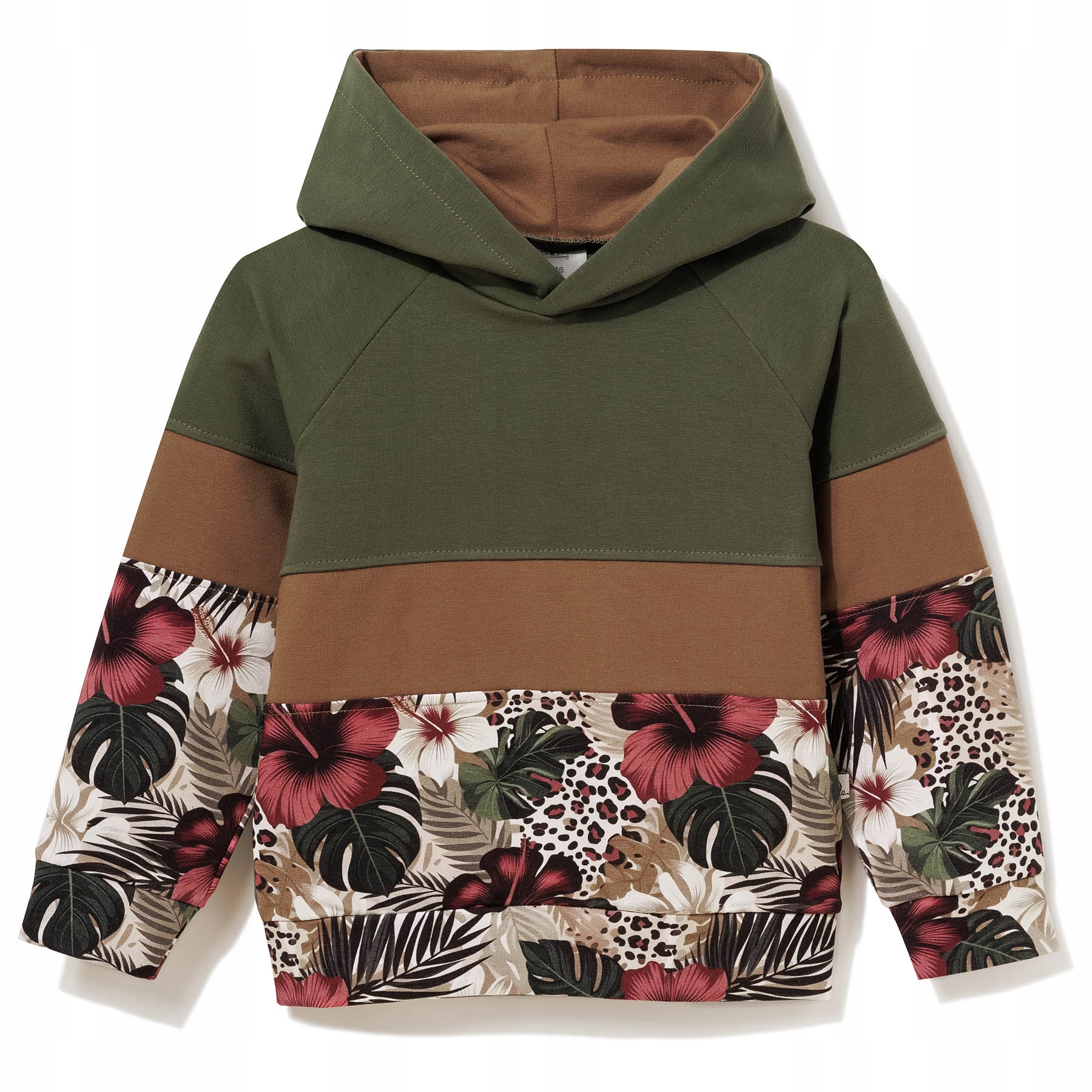 TuSzyte Bluza dziecięca z kapturem, bawełna, kwiaty R.134