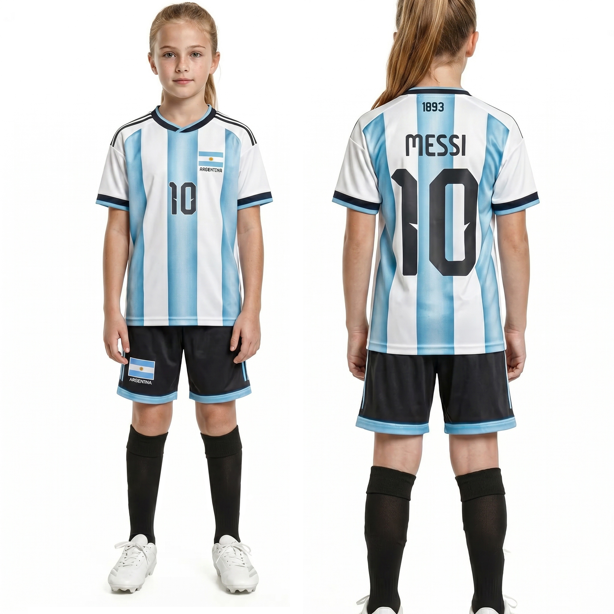 Strój piłkarski dla dzieci Messi Argentyna Bg 152