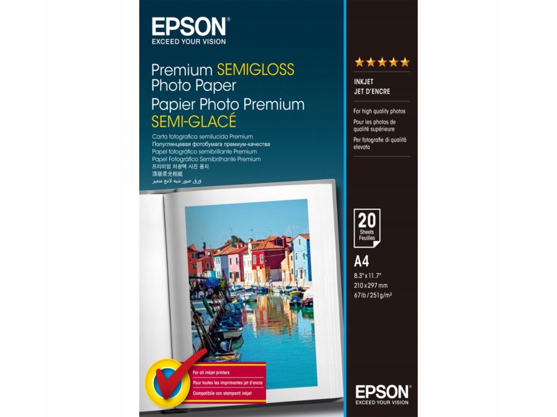 Papier fotograficzny Epson Premium Semigloss A4 20 arkuszy