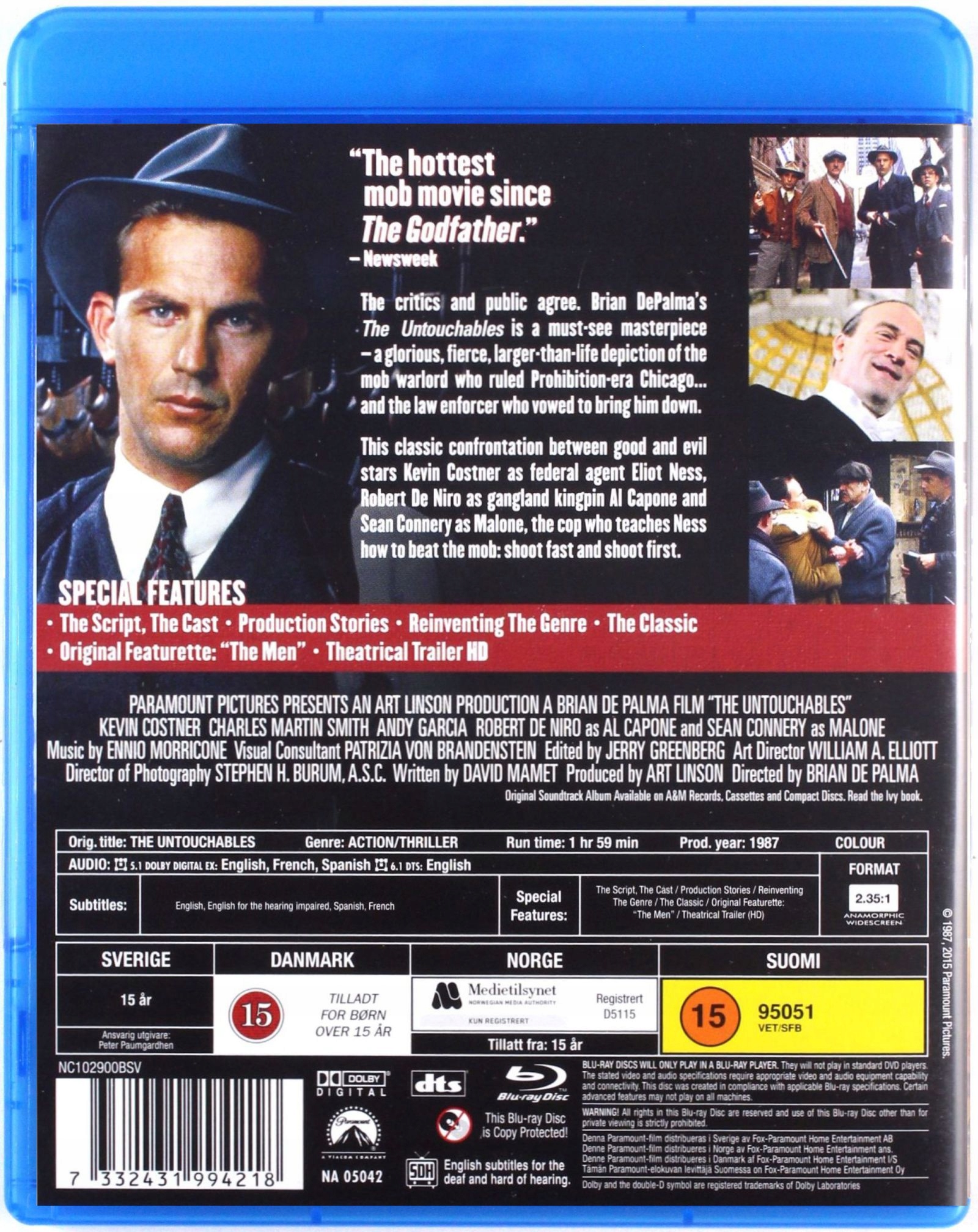 THE UNTOUCHABLES (NIETYKALNI) (BLU-RAY) Gatunek kryminały