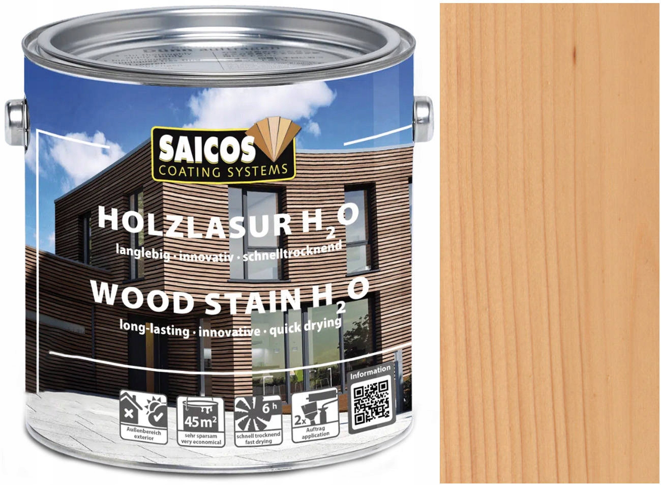 Saicos Vodní lazura na dřevo Bezbarvá 0601 2,5L