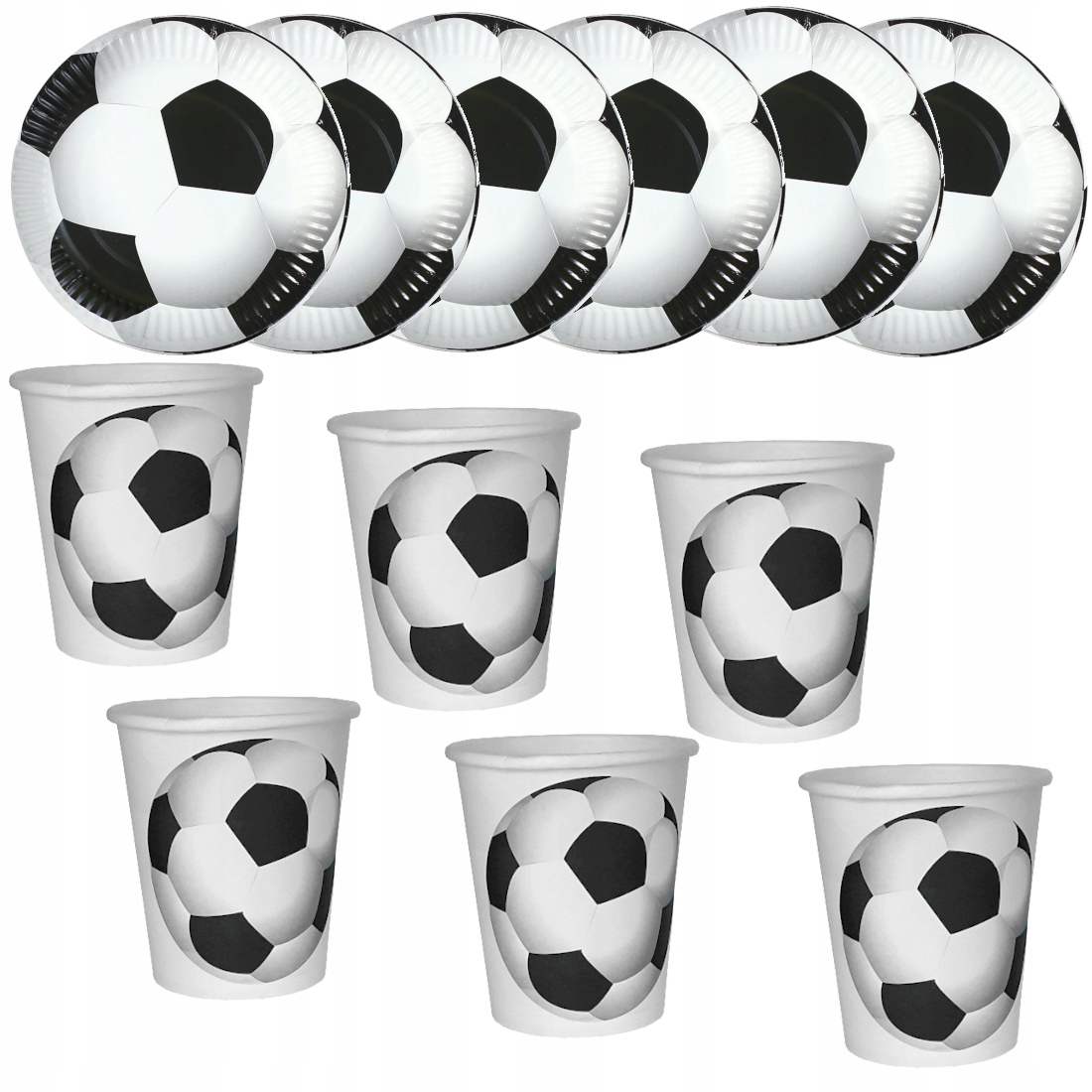 Komplet talerzyki kubeczki papierowe piłka nożna