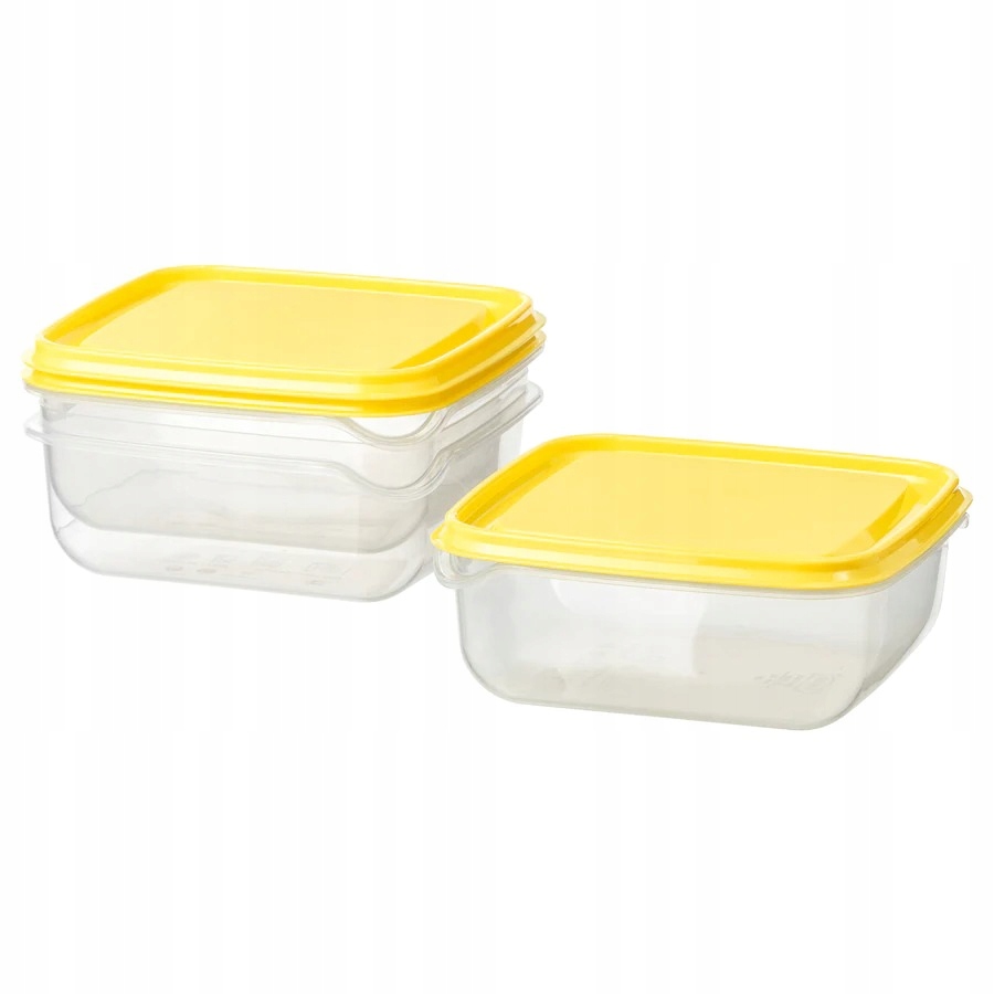 

Ikea Pruta Pojemnik na żywność, żółty 0.6L 3szt