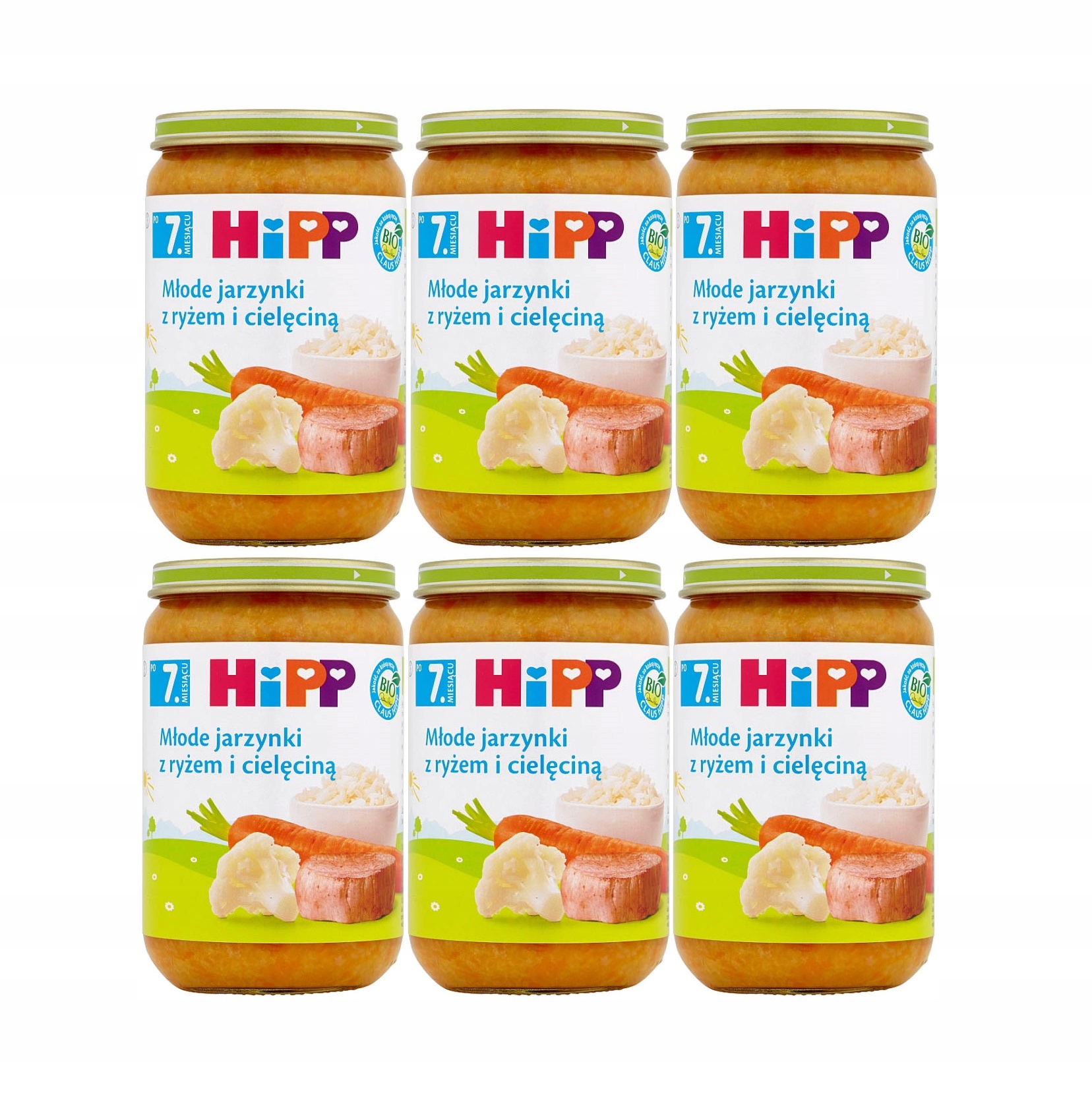 HiPP BIO Młode jarzyn. z ryż i cielęciną 6x220g