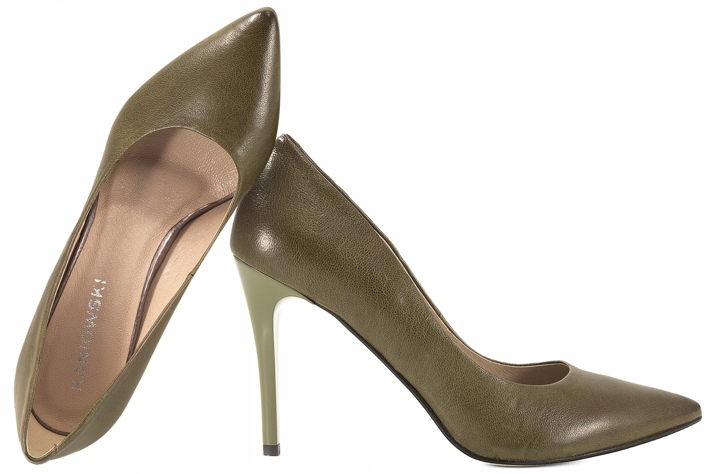 Kaniowski K-100/0615 Dámské Kožené Lodičky olivová zeleň 40