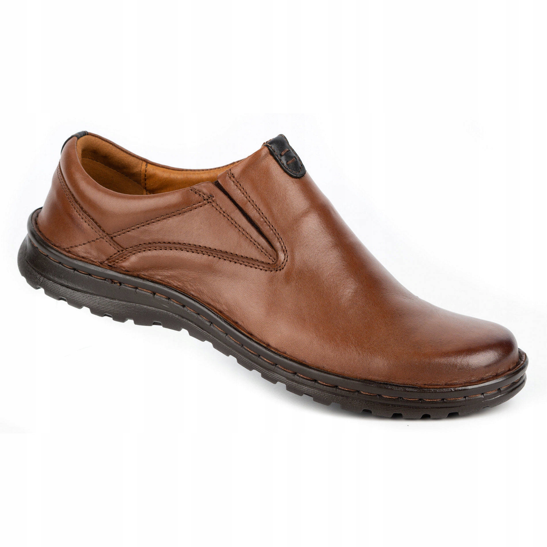 

Buty męskie skórzane wsuwane 12KAM jasn brąz 41