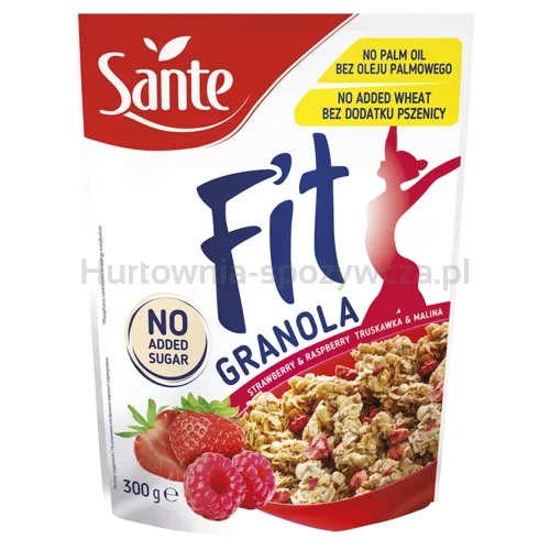 Sante Fit Granola Malina Jahoda bez přidaného cukru 300 g