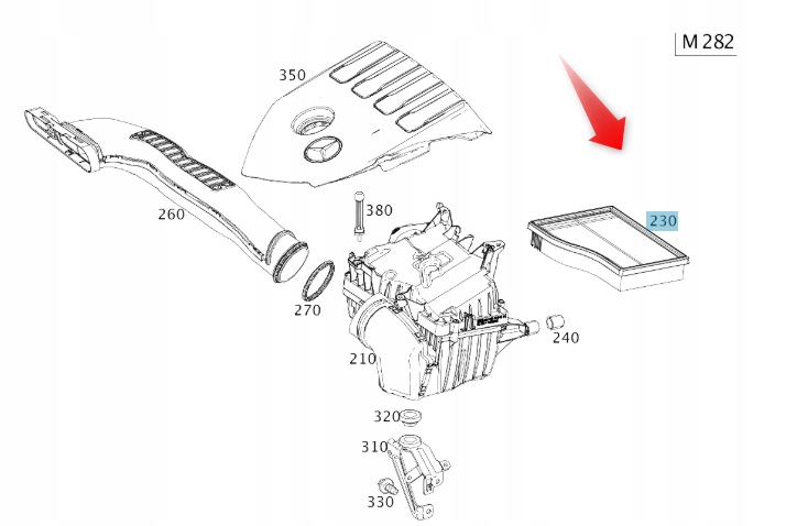 Vzduchový Filtr Mercedes A B Cla Gla A282094000490 Star Parts