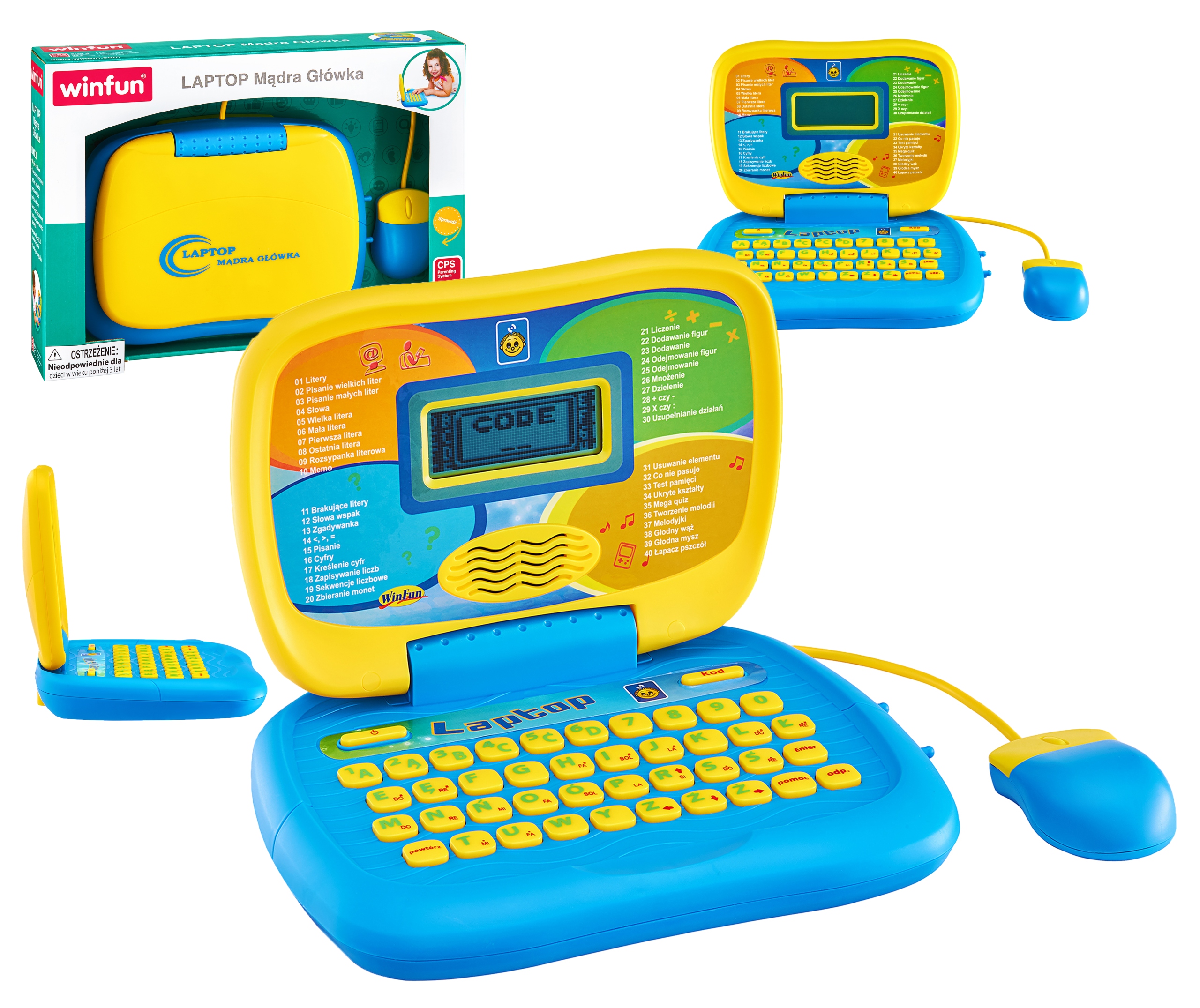 

Komputerek laptop dla dzieci edukacyjny myszka