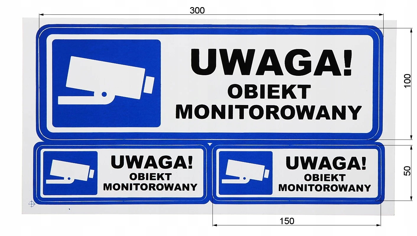 

Komplet naklejek N-KPL-1 Uwaga Obiekt Monitorowany