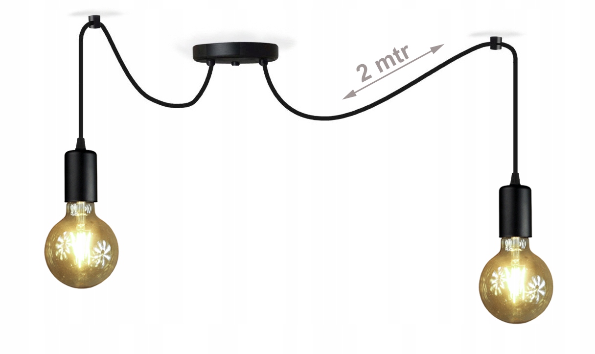

Lampa Wisząca sufitowa Pająk 2 żyrandol 2xE27 Loft