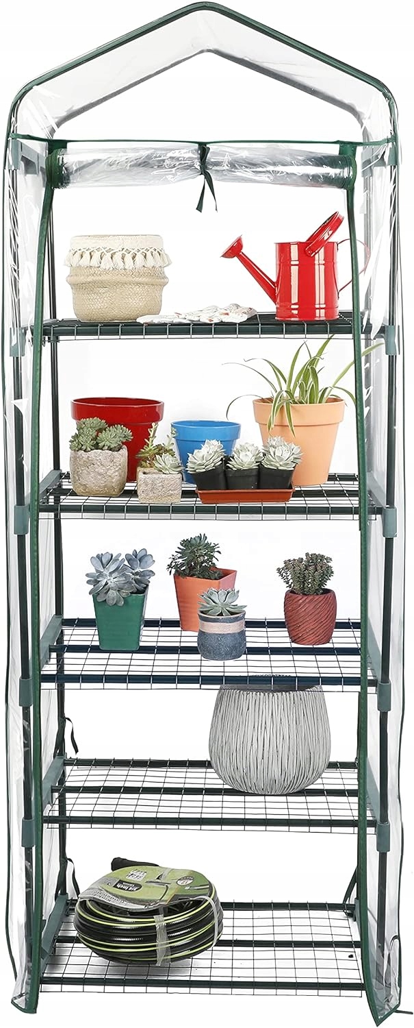 Mini Skleník Balkonový Zahradní S 5 Polic Vertikální Fóliovník 190x70x50 cm